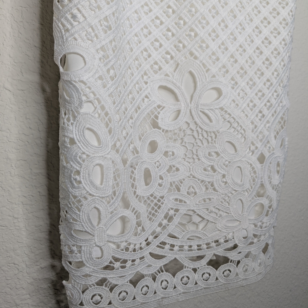 White House Black Market White Lace Midi Dress - Picture 5 of 12